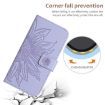 OPPO A5 5G Purple Sun Flower Embossed Flip Leather Case with Lanyard - 5