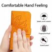 OPPO A5 5G Sun Flower Embossed Flip Leather Case with Lanyard Yellow - 4