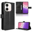OPPO A5x 4G/5G Global Leather Phone Case - Black Diamond Texture - 1