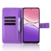 OPPO A5x 4G/5G Global Leather Phone Case - Diamond Texture, Purple - 4