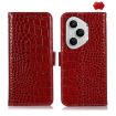 For Honor 400 Pro Red Crocodile Cowhide Leather Phone Case 160.8mm - 1