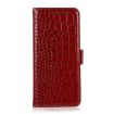 For Honor 400 Pro Red Crocodile Cowhide Leather Phone Case 160.8mm - 2