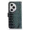 For Honor 400 Pro Global Crocodile Cowhide Leather Phone Case Green - 3