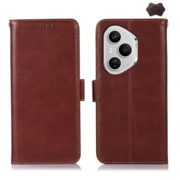 For Honor 400 Pro Global Brown Leather Phone Case - Crazy Horse Cowhide - 1