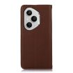 For Honor 400 Pro Global Leather Phone Case - Brown Cowhide Nappa  - 3