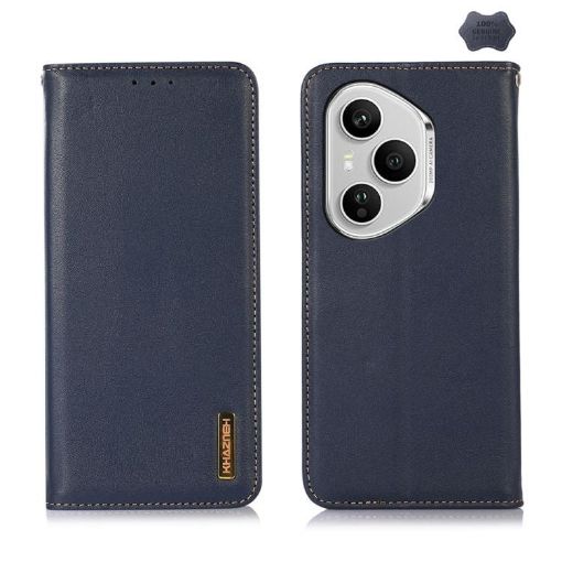 For Honor 400 Pro Global Blue Leather Phone Case - KHAZNEH Nappa Cowhide - 1