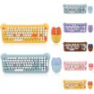 QW05 Pink Mixed Color 2.4G Wireless Keyboard Mouse Set Portable - 2