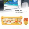 QW05 Mixed Color 2.4G Wireless Keyboard Mouse Set - Brown Portable - 6