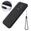 For Honor Magic5 Pro Black Liquid Silicone Dropproof Full Coverage Case - 6