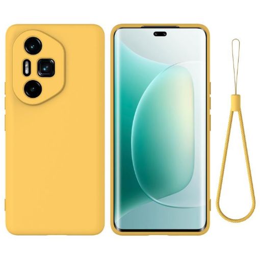 For Honor 300 Ultra/Pro Yellow Liquid Silicone Dropproof Phone Case - 1