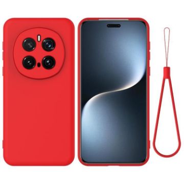For Honor Magic7 Pro Red Liquid Silicone Dropproof Phone Case - 1