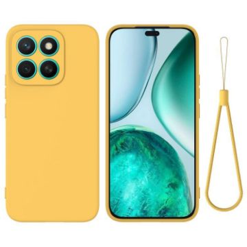For Honor X8c 4G Yellow Liquid Silicone Dropproof Phone Case - 1