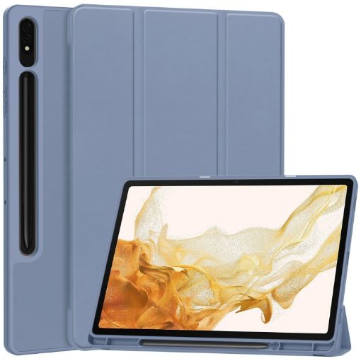 Samsung Galaxy Tab S9+ Lavender TPU Leather Case with Pen Slot - 1