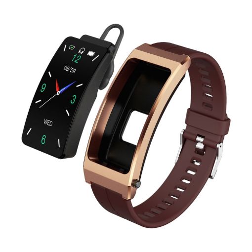 K13S Smart Calling Bracelet, 1.14" TFT, Sleep/Blood O2, Rose Gold Strap - 1