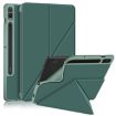 Samsung Galaxy Tab S9+ Dark Green Cloth Texture Leather Case - 1