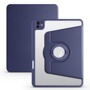 iPad Pro 13 2024 Dark Blue 360 Rotation Detachable Leather Case - 1