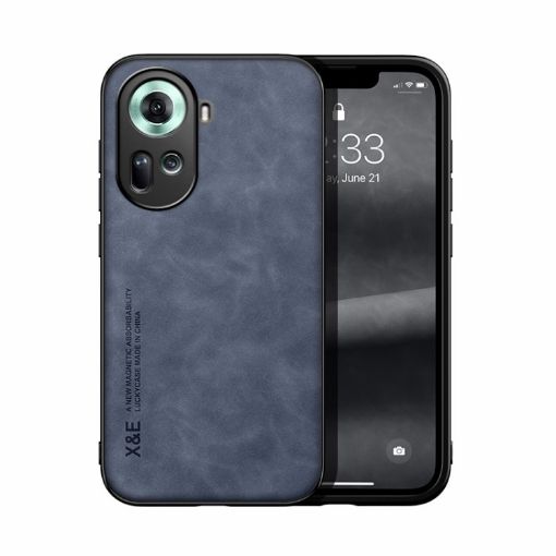 OPPO Reno11 5G Global Magnetic Leather Phone Case - Blue - 1
