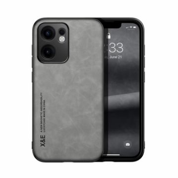 OPPO Reno13 F 5G Light Grey Magnetic Leather Phone Case Skin Feel - 1