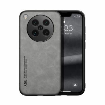 OPPO Find X8s Light Grey Magnetic Leather Back Case - Skin Feel - 1