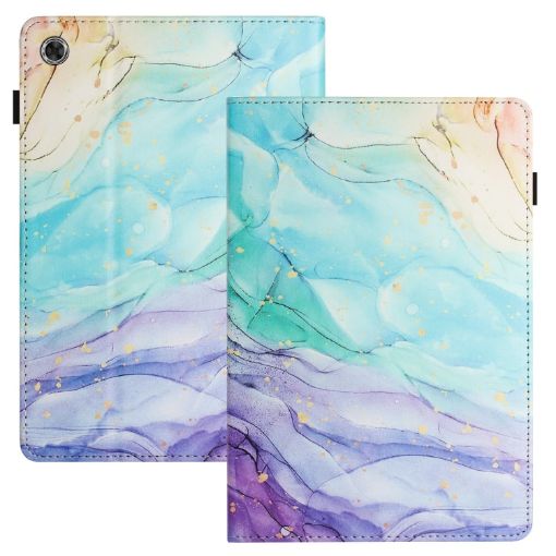 Samsung Galaxy Tab A8 10.5 2021 Leather Case - Litchi Texture, Oil Painting - 1