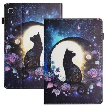 Samsung Galaxy Tab A7 Lite Litchi Texture Leather Case - Cat Design - 1