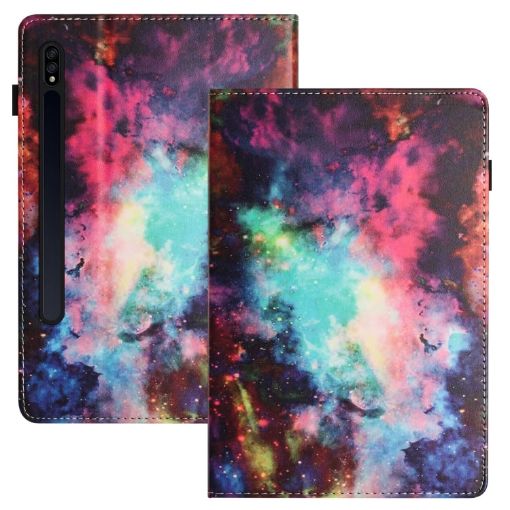 Samsung Galaxy Tab S7 Litchi Texture Leather Case - Starry Sky Design - 1