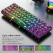 XUNFOX K30 Pro Mechanical Keyboard, 61-Keys, 2.4G+BT+Wired, Black - 4
