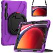 Samsung Galaxy Tab S9/S8/S7 Purple Silicone Hybrid Case with Strap - 1
