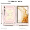 Samsung Galaxy Tab S9+ Rugged Case with Butterfly Kickstand (Beige/Rose Pink) - 2
