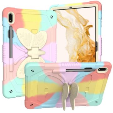 Samsung Galaxy Tab S9+ Rugged Case with Butterfly Kickstand, Rose Gold - 1