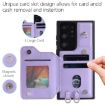 Samsung Galaxy S23 Ultra 5G Purple Grid Texture Case with Lanyard - 5