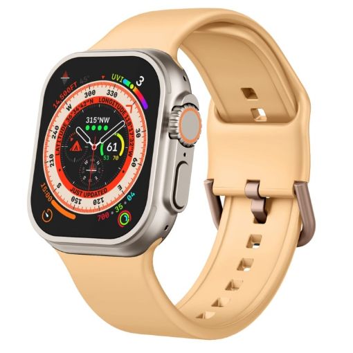 Apple Watch Ultra 49mm Light Orange Silicone Pin Buckle Band - 1