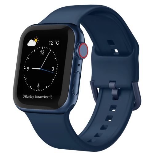 Apple Watch Series 8 45mm Silicone Band, Pin Buckle - Abyss Blue - 1