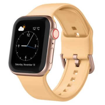 Apple Watch Series 8 45mm Light Orange Silicone Band Pin Buckle - 1