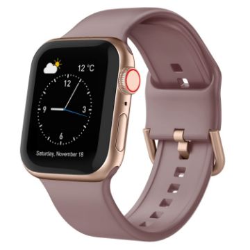 Apple Watch Series 8 45mm Silicone Band, Pin Buckle - Smoked Purple - 1