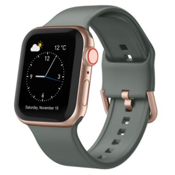 Apple Watch SE 2022 44mm Olive Silicone Band with Pin Buckle - 1