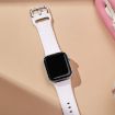 Apple Watch SE 44mm White Silicone Pin Buckle Band - 4