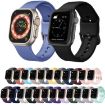 Apple Watch SE 44mm Black Silicone Pin Buckle Band - 7