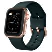 Apple Watch SE 44mm Dark Green Silicone Pin Buckle Band - 1