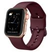 Apple Watch Series 5 44mm Wine Red Silicone Pin Buckle Band - 1