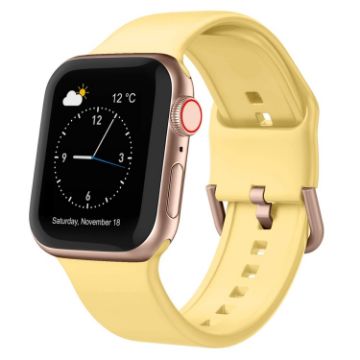 Apple Watch Series 4 44mm Yellow Silicone Pin Buckle Band - 1