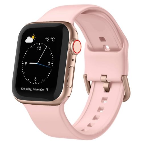 Apple Watch Series 4 40mm Pink Silicone Pin Buckle Band - 1