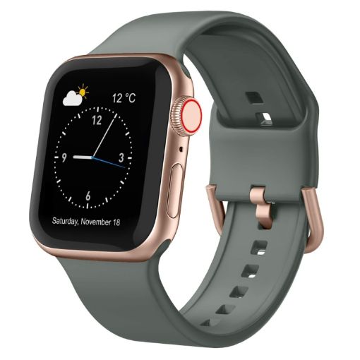 Apple Watch Series 4 40mm Olive Silicone Pin Buckle Band - 1
