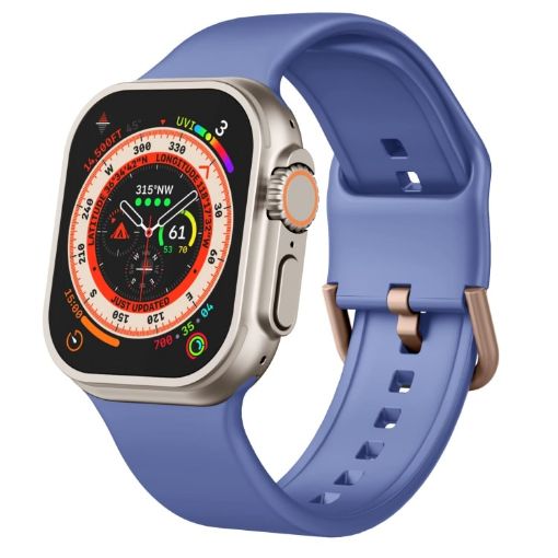 Apple Watch Series 4 40mm Cyan Blue Silicone Band with Pin Buckle - 1