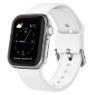 Apple Watch 42mm White Silicone Pin Buckle Band - 1