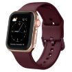 Apple Watch Series 9 41mm Wine Red Silicone Band Pin Buckle - 1