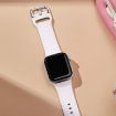 Apple Watch SE 2023 44mm White Silicone Pin Buckle Band - 4