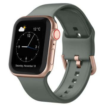 Apple Watch SE 2023 40mm Olive Silicone Band with Pin Buckle - 1