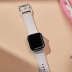 Apple Watch SE 2023 40mm Starlight Silicone Pin Buckle Band - 4
