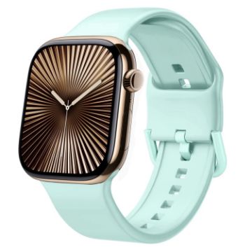Apple Watch Series 10 46mm Mint Green Silicone Band Pin Buckle - 1